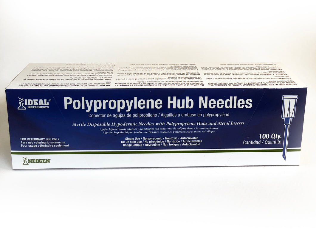 POLYPROPYLENE HUB NEEDLES - various bulk/box of 100