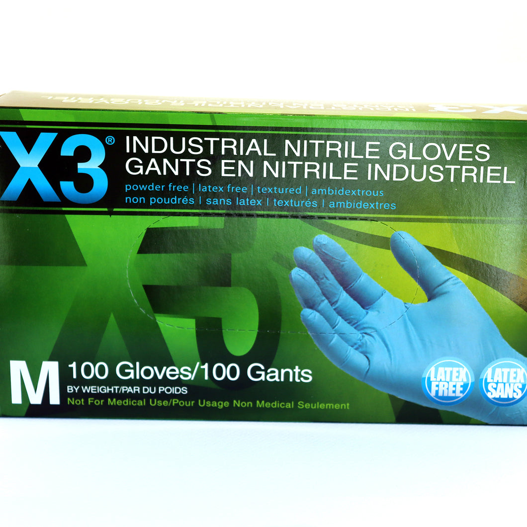 X3 INDUSTRIAL NITRILE GLOVES LATEX FREE