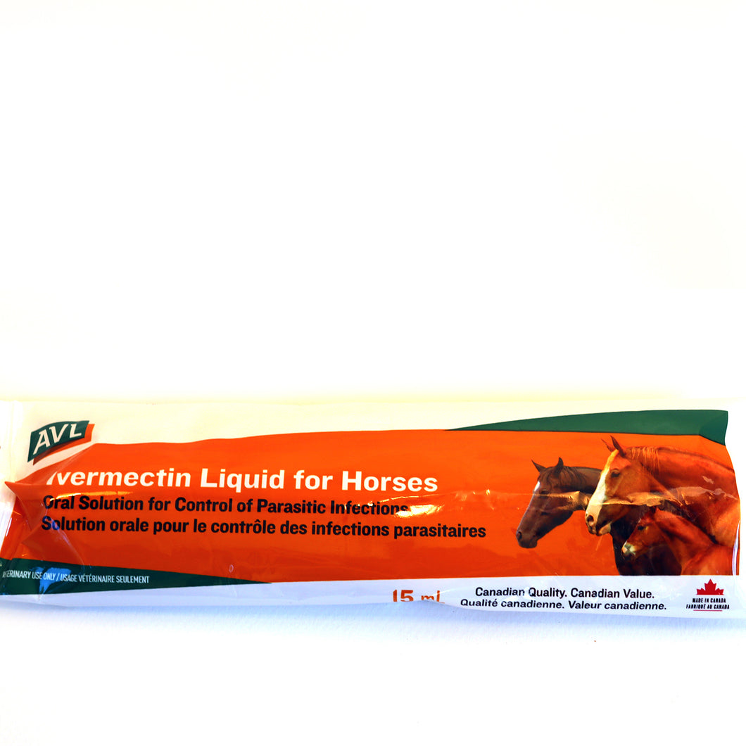 AVL IVERMECTIN LIQUID FOR HORSES 15 ml SYRINGE